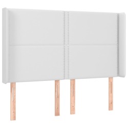 vidaXL Kopfteil mit Ohren Weiß 147x16x118/128 cm Kunstleder