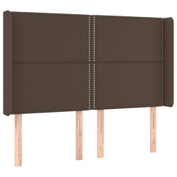 vidaXL Kopfteil mit Ohren Braun 147x16x118/128 cm Kunstleder