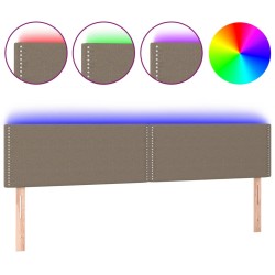 vidaXL LED Kopfteil Taupe 180x5x78/88 cm Stoff 