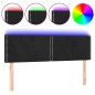 vidaXL LED Kopfteil Schwarz 144x5x78/88 cm Samt