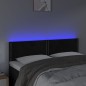 vidaXL LED Kopfteil Schwarz 144x5x78/88 cm Samt