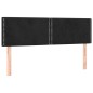 vidaXL LED Kopfteil Schwarz 144x5x78/88 cm Samt