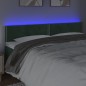 vidaXL LED Kopfteil Dunkelgrün 160x5x78/88 cm Samt