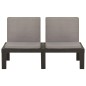 3-tlg. Garten-Lounge-Set mit Kissen Kunststoff Grau 3-tlg. Garten-Lounge-Set mit Kissen Kunststoff Grau