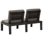3-tlg. Garten-Lounge-Set mit Kissen Kunststoff Grau 3-tlg. Garten-Lounge-Set mit Kissen Kunststoff Grau