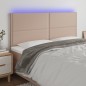 vidaXL LED Kopfteil Cappuccino-Braun 200x5x118/128cm Kunstleder vidaXL LED Kopfteil Cappuccino-Braun 200x5x118/128cm Kunstleder