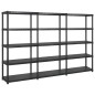 vidaXL Lagerregal mit 5 Böden Schwarz 274,5x45,7x185 cm Kunststoff vidaXL Lagerregal mit 5 Böden Schwarz 274,5x45,7x185 cm Kunststoff