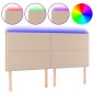 vidaXL LED Kopfteil Cappuccino-Braun 200x5x118/128cm Kunstleder vidaXL LED Kopfteil Cappuccino-Braun 200x5x118/128cm Kunstleder
