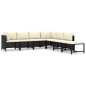 vidaXL 7-tlg. Garten-Lounge-Set mit Kissen Poly Rattan Schwarz vidaXL 7-tlg. Garten-Lounge-Set mit Kissen Poly Rattan Schwarz