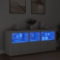 vidaXL Sideboard mit LED-Leuchten Weiß 162x37x67 cm vidaXL Sideboard mit LED-Leuchten Weiß 162x37x67 cm