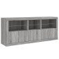 vidaXL Sideboard mit LED-Leuchten Grau Sonoma 162x37x67 cm vidaXL Sideboard mit LED-Leuchten Grau Sonoma 162x37x67 cm
