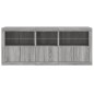 vidaXL Sideboard mit LED-Leuchten Grau Sonoma 162x37x67 cm vidaXL Sideboard mit LED-Leuchten Grau Sonoma 162x37x67 cm