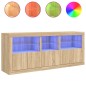 vidaXL Sideboard mit LED-Leuchten Sonoma-Eiche 162x37x67 cm vidaXL Sideboard mit LED-Leuchten Sonoma-Eiche 162x37x67 cm