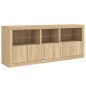vidaXL Sideboard mit LED-Leuchten Sonoma-Eiche 162x37x67 cm vidaXL Sideboard mit LED-Leuchten Sonoma-Eiche 162x37x67 cm