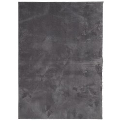 vidaXL Teppich Kurzflor Weich und Waschbar Anthrazit 200x280 cm
