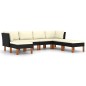 7-tlg. Garten-Lounge-Set mit Kissen Poly Rattan Schwarz 7-tlg. Garten-Lounge-Set mit Kissen Poly Rattan Schwarz