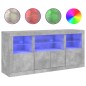 vidaXL Sideboard mit LED-Leuchten Betongrau 142,5x37x67 cm vidaXL Sideboard mit LED-Leuchten Betongrau 142,5x37x67 cm
