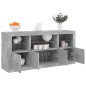 vidaXL Sideboard mit LED-Leuchten Betongrau 142,5x37x67 cm vidaXL Sideboard mit LED-Leuchten Betongrau 142,5x37x67 cm