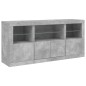 vidaXL Sideboard mit LED-Leuchten Betongrau 142,5x37x67 cm vidaXL Sideboard mit LED-Leuchten Betongrau 142,5x37x67 cm