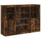 vidaXL Sideboards mit LED-Leuchten 3 Stk. Räuchereiche Holzwerkstoff vidaXL Sideboards mit LED-Leuchten 3 Stk. Räuchereiche Holzwerkstoff
