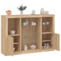 vidaXL Sideboards mit LED-Leuchten 3 Stk. Sonoma-Eiche Holzwerkstoff vidaXL Sideboards mit LED-Leuchten 3 Stk. Sonoma-Eiche Holzwerkstoff