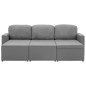 vidaXL Modulares 3-Sitzer-Schlafsofa Hellgrau Stoff vidaXL Modulares 3-Sitzer-Schlafsofa Hellgrau Stoff