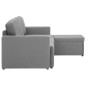 vidaXL Modulares 3-Sitzer-Schlafsofa Hellgrau Stoff vidaXL Modulares 3-Sitzer-Schlafsofa Hellgrau Stoff