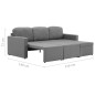 vidaXL Modulares 3-Sitzer-Schlafsofa Hellgrau Stoff vidaXL Modulares 3-Sitzer-Schlafsofa Hellgrau Stoff