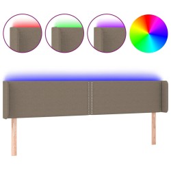 vidaXL LED Kopfteil Taupe 183x16x78/88 cm Stoff