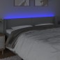 vidaXL LED Kopfteil Hellgrau 163x16x78/88 cm Stoff