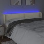 vidaXL LED Kopfteil Creme 163x16x78/88 cm Kunstleder