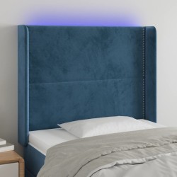 vidaXL LED Kopfteil Dunkelblau 83x16x118/128 cm Samt