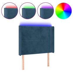 vidaXL LED Kopfteil Dunkelblau 83x16x118/128 cm Samt