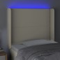 vidaXL LED Kopfteil Creme 83x16x118/128 cm Kunstleder
