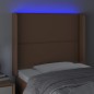 vidaXL LED Kopfteil Braun 93x16x118/128 cm Kunstleder vidaXL LED Kopfteil Braun 93x16x118/128 cm Kunstleder