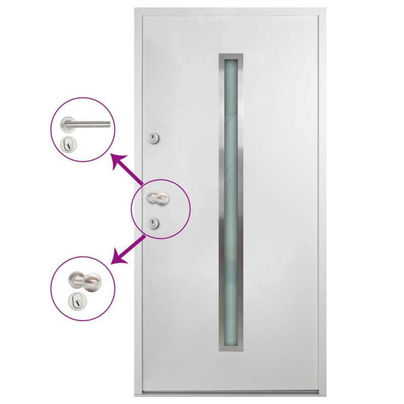 Haustür Aluminium Weiß 110x207,5 cm Haustür Aluminium Weiß 110x207,5 cm