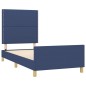 vidaXL Bettgestell mit Kopfteil Blau 90x200 cm Stoff vidaXL Bettgestell mit Kopfteil Blau 90x200 cm Stoff