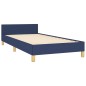 vidaXL Bettgestell mit Kopfteil Blau 90x200 cm Stoff vidaXL Bettgestell mit Kopfteil Blau 90x200 cm Stoff