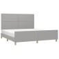 vidaXL Bettgestell mit Kopfteil Hellgrau 180x200 cm Stoff vidaXL Bettgestell mit Kopfteil Hellgrau 180x200 cm Stoff