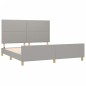 vidaXL Bettgestell mit Kopfteil Hellgrau 180x200 cm Stoff vidaXL Bettgestell mit Kopfteil Hellgrau 180x200 cm Stoff