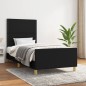 vidaXL Bettgestell mit Kopfteil Schwarz 90x200 cm Stoff vidaXL Bettgestell mit Kopfteil Schwarz 90x200 cm Stoff