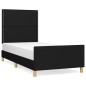 vidaXL Bettgestell mit Kopfteil Schwarz 90x190 cm Stoff vidaXL Bettgestell mit Kopfteil Schwarz 90x190 cm Stoff