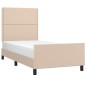 vidaXL Bettgestell mit Kopfteil Cappuccino-Braun 90x200 cm Kunstleder vidaXL Bettgestell mit Kopfteil Cappuccino-Braun 90x200 cm Kunstleder