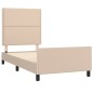 vidaXL Bettgestell mit Kopfteil Cappuccino-Braun 90x200 cm Kunstleder vidaXL Bettgestell mit Kopfteil Cappuccino-Braun 90x200 cm Kunstleder