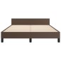 vidaXL Bettgestell mit Kopfteil Braun 140x190 cm Kunstleder vidaXL Bettgestell mit Kopfteil Braun 140x190 cm Kunstleder