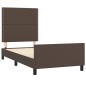 vidaXL Bettgestell mit Kopfteil Braun 90x190 cm Kunstleder vidaXL Bettgestell mit Kopfteil Braun 90x190 cm Kunstleder