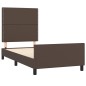 vidaXL Bettgestell mit Kopfteil Braun 90x200 cm Kunstleder vidaXL Bettgestell mit Kopfteil Braun 90x200 cm Kunstleder