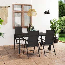 5-tlg. Garten-Essgruppe Schwarz