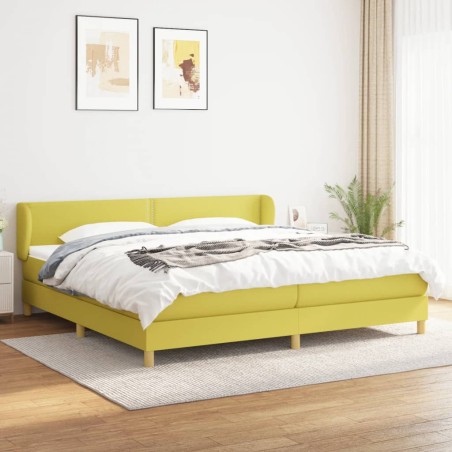 vidaXL Boxspringbett mit Matratze Grün 200x200 cm Stoff