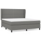 vidaXL Boxspringbett mit Matratze Dunkelgrau 160x200 cm Stoff vidaXL Boxspringbett mit Matratze Dunkelgrau 160x200 cm Stoff